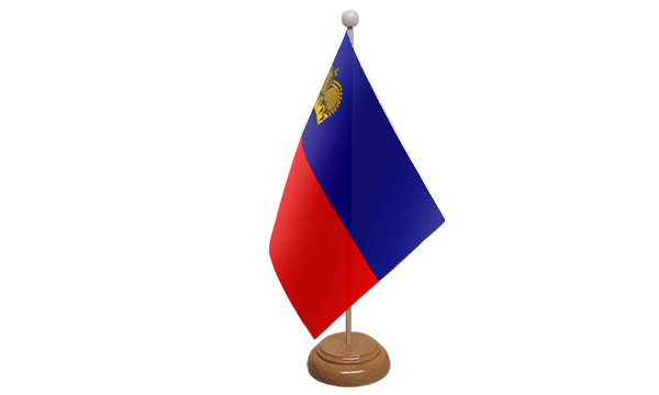 Liechtenstein Small Flag with Wooden Stand